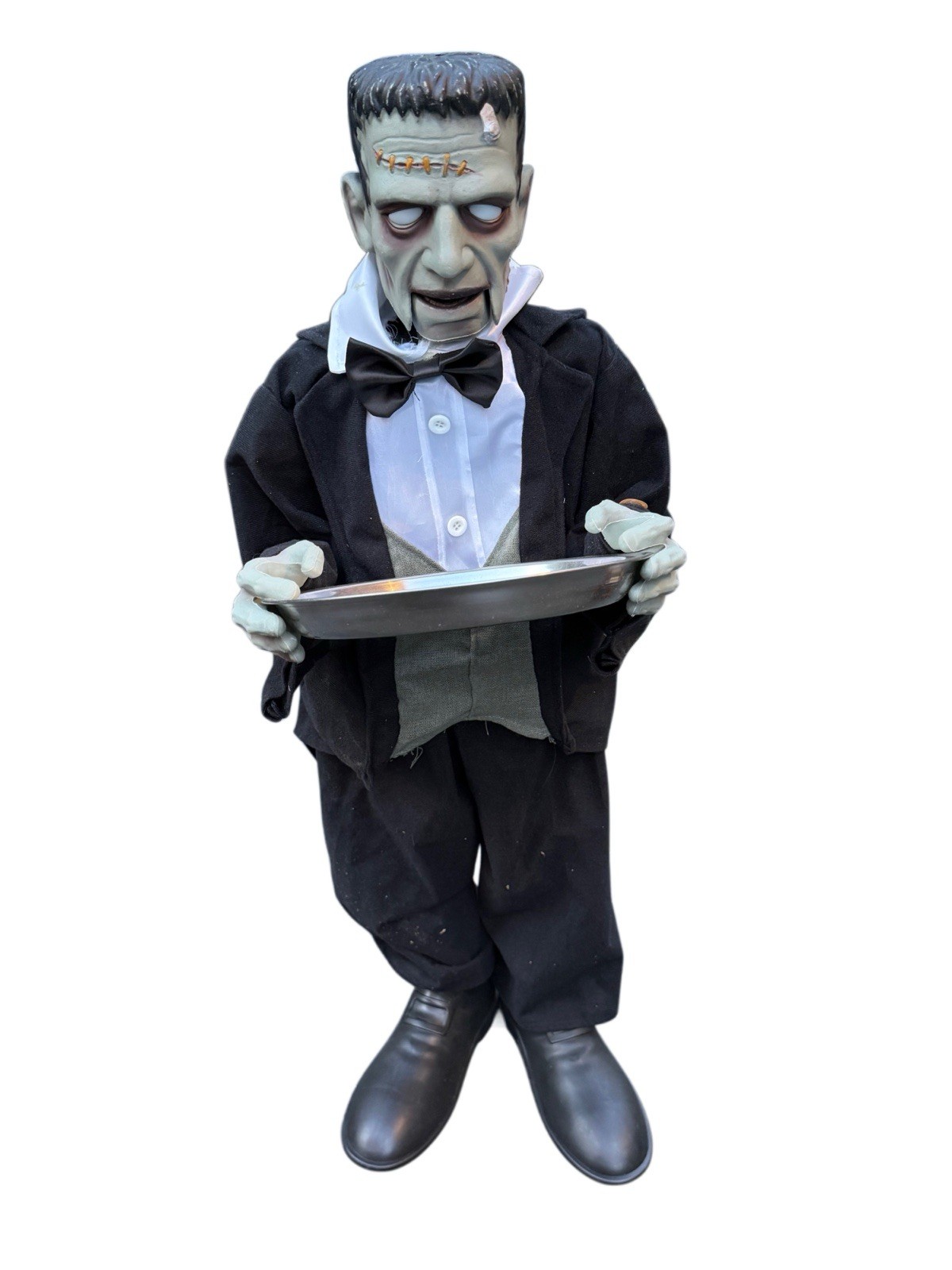 Vintage 3 Foot Electronic Talking Lighted Frankenstein Butler Figure Deco Works