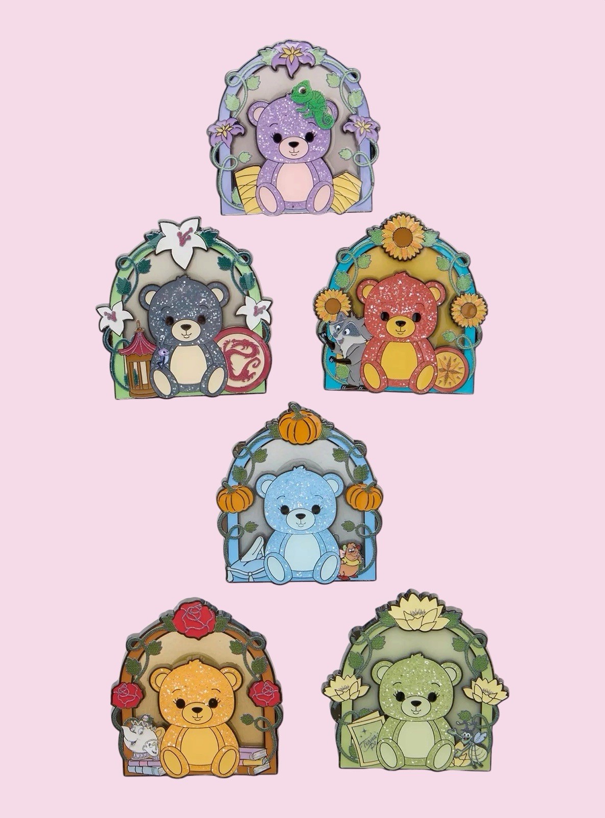 Loungefly Disney Princess Bear Blind Box Enamel Pin - Full Set 6