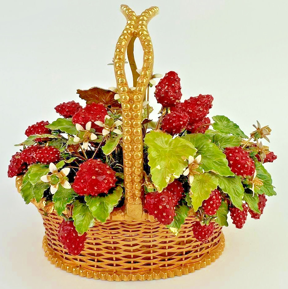 Vintage Gorham Jane Hutcheson Fleurs Des Siecles Strawberry Flower Basket 5 Inch