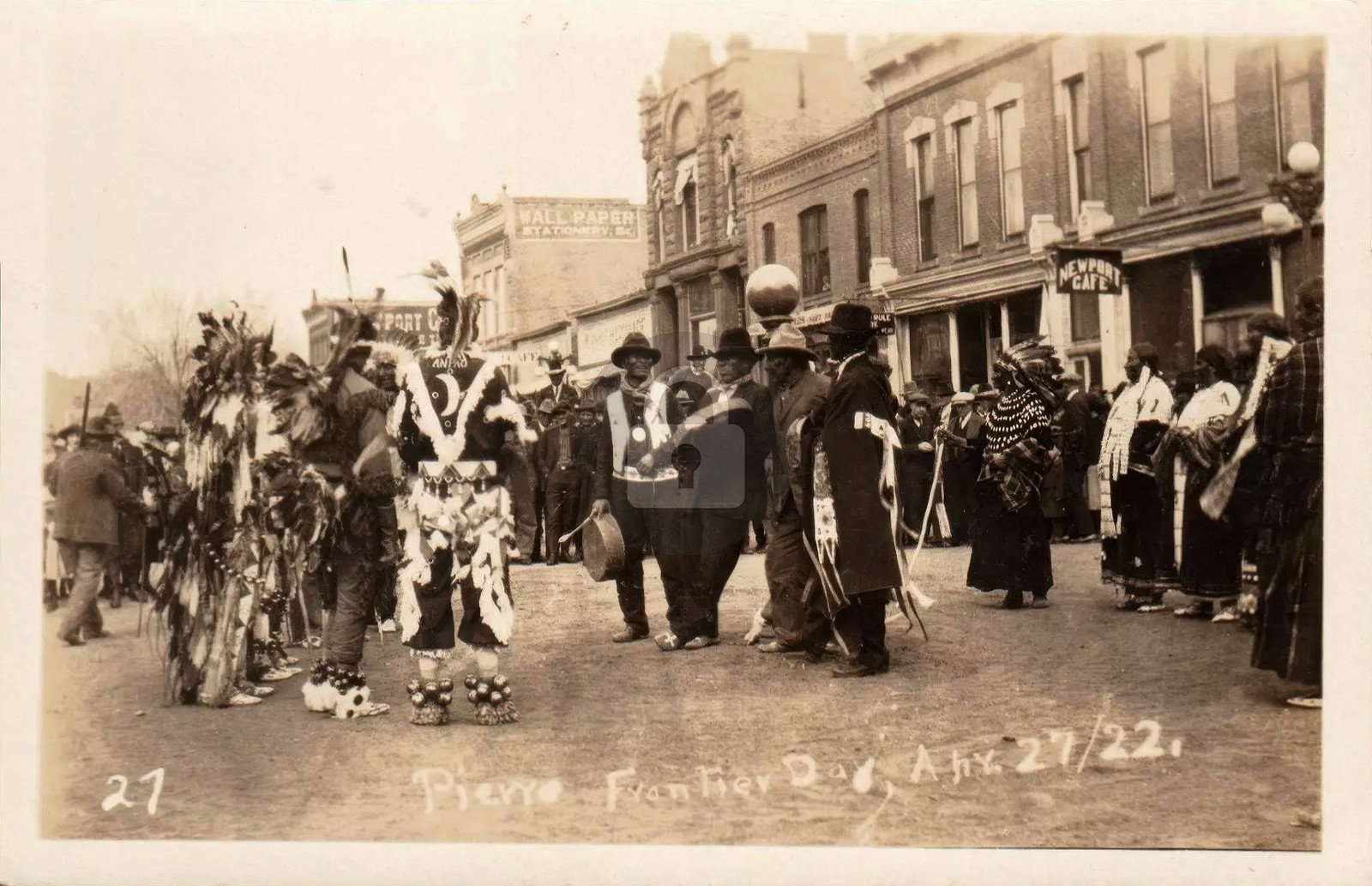 Pierre SD South Dakota 1922 Sioux Indian Men Dance RPPC Photo Postcard COPY