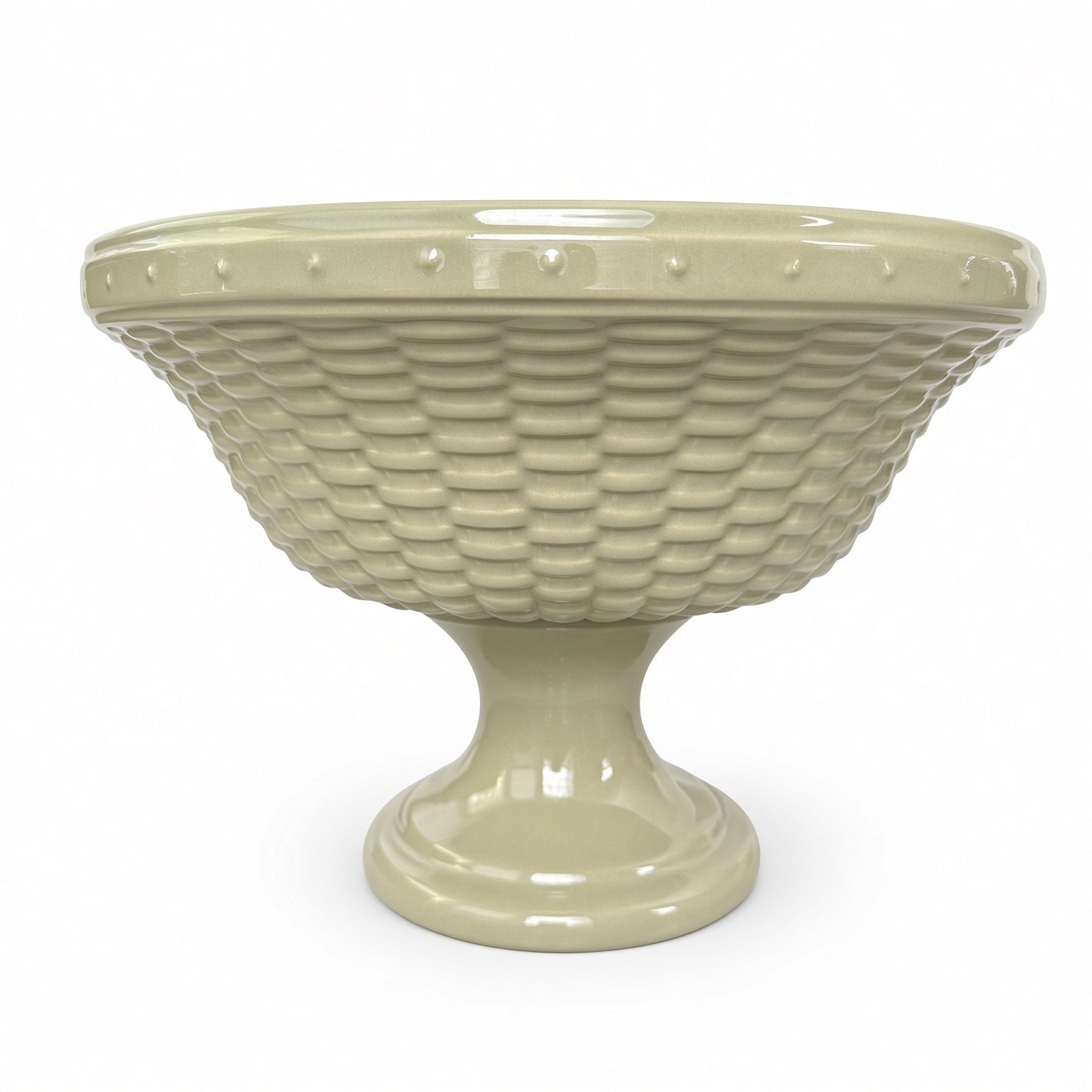 Longaberger Woven Reflections Compote Bowl Sage 3172260 w/ Box
