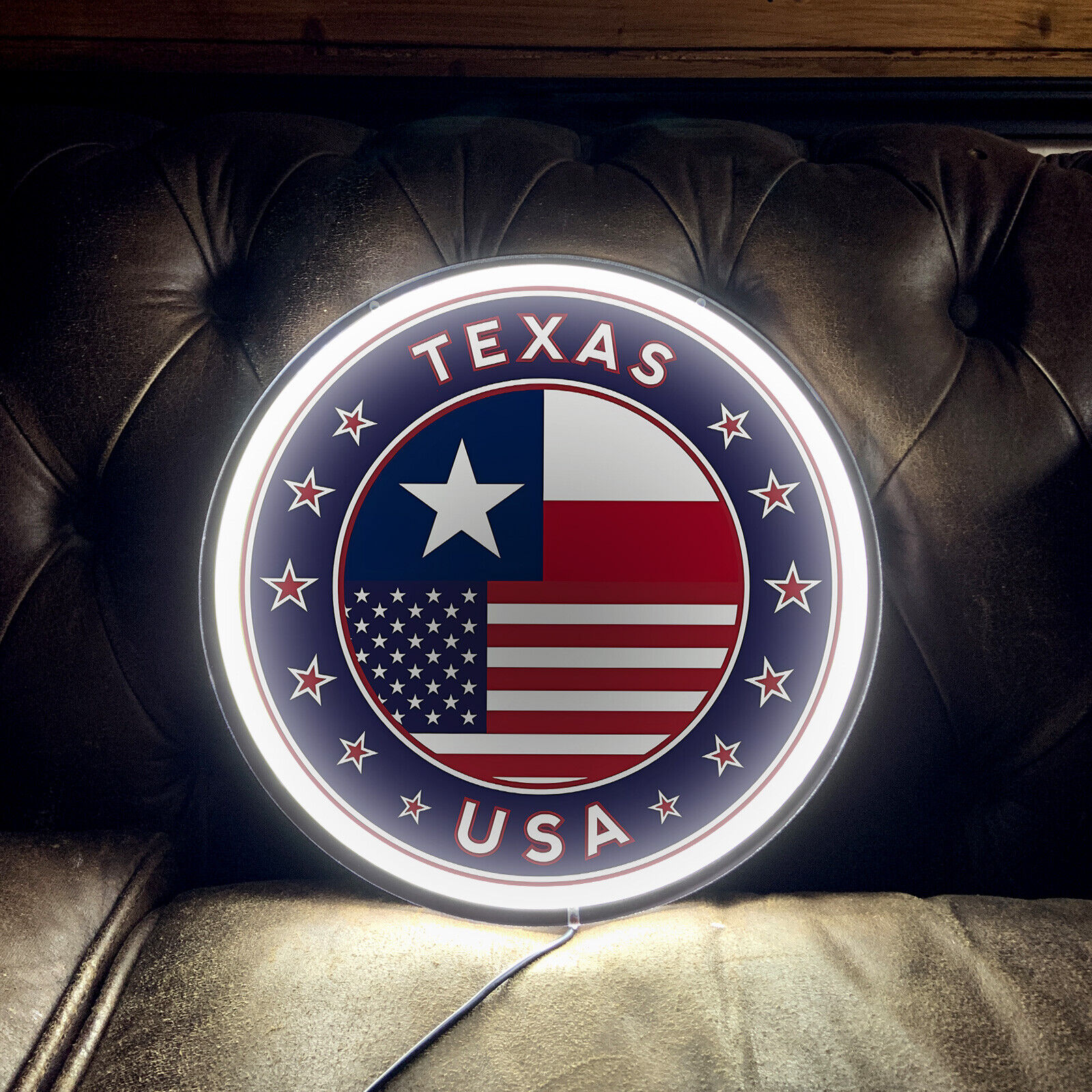 USA TEXAS Beer Retro Bar Room Wall Poster Silicone LED Neon Light Sign 12x12 R1