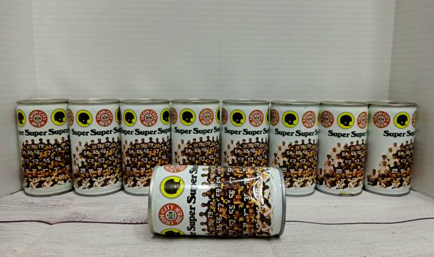 Vintage Pittsburgh Steelers Football Memorabilia 1979 Iron City 12oz Beer Cans