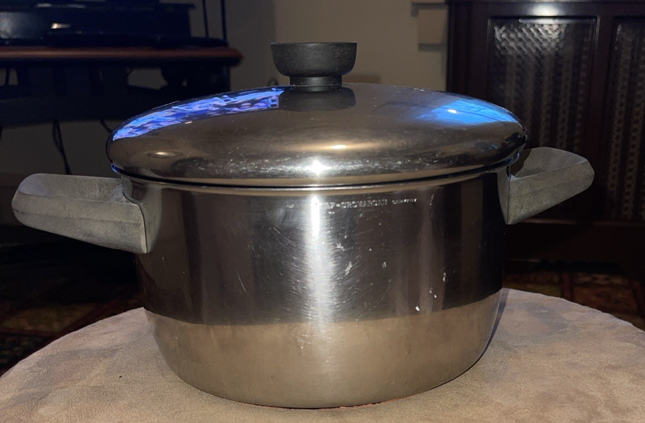 VTG HTF WMF Cromargan Germany 4 Quart Pot with Lid Copper Bottom