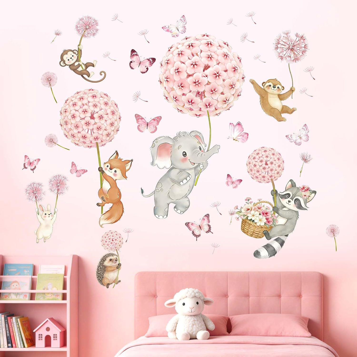 Animals Wall Decals for Nursery: Removable 95%+ No-Residue - Peel and Stick Four
