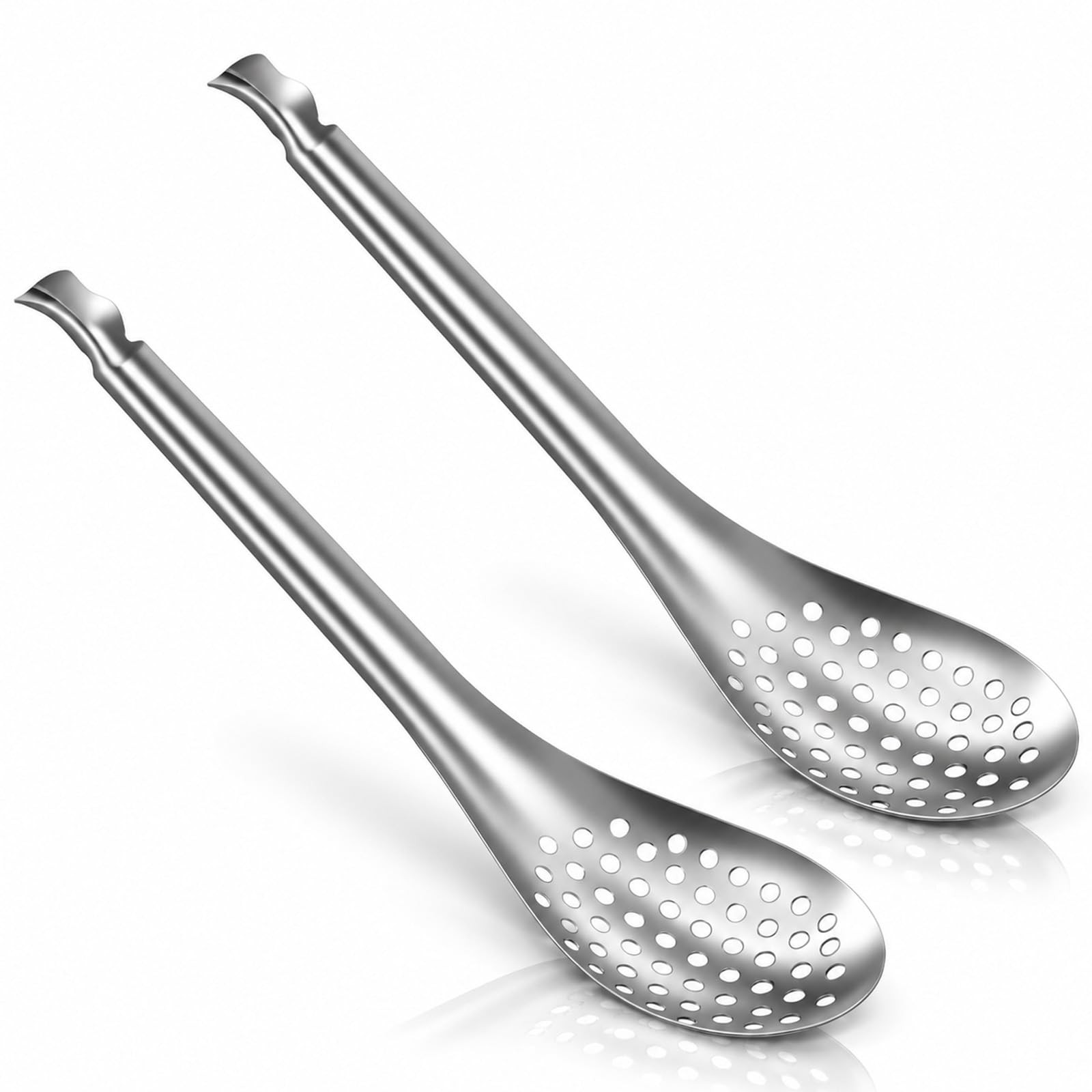 2PCS Small Slotted Spoon 6.6in Stainless Steel Slotted Spoon