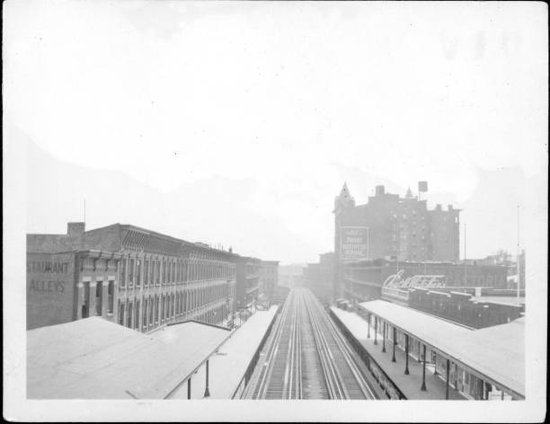 View from elevated railroad Fulton Street at Franklin Avenue- New York Old Photo