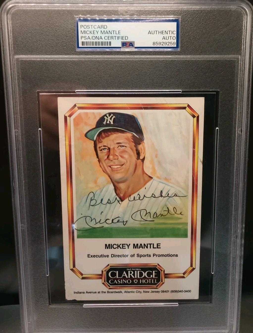 MICKEY MANTLE Signed 4x6 Autograph Card Slabbed PSA/DNA Certified AUTO MICKEY MANTLE Signed 4x6 Autograph Card Slabbed PSA/DNA Certified AUTO