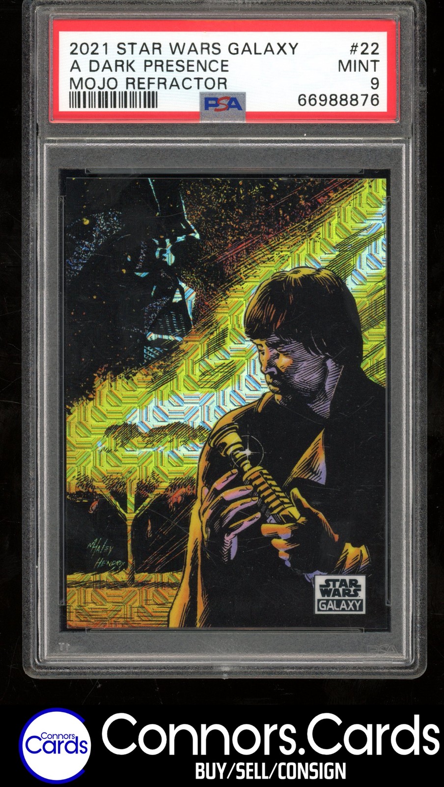 A Dark Presence PSA 9 2021 Topps Chrome Star Wars Galaxy #22 Mojo Refractor /50