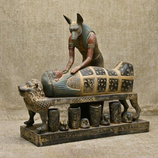 Anubis god-vintage statue-god mummification-protection-death Egyptian mythology