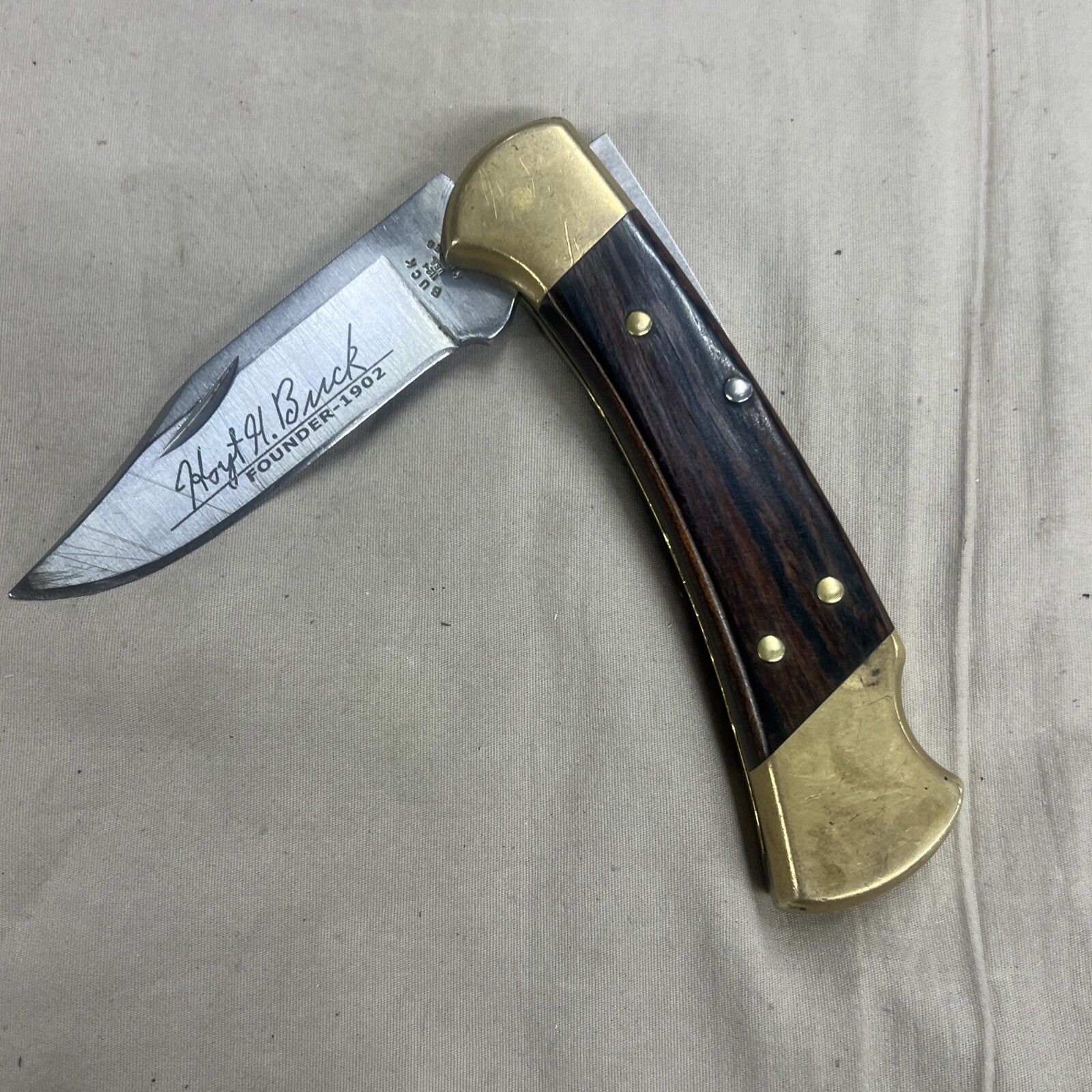 2006 Hoyt Buck 112 Single 1 Blade Founder's Edition POCKET KNIFE Shows Wear