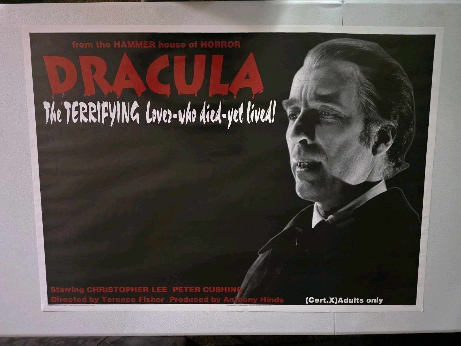 Dracula Christopher Lee Hammer Horror Poster 1997 WCI Posters 25x35 Rare