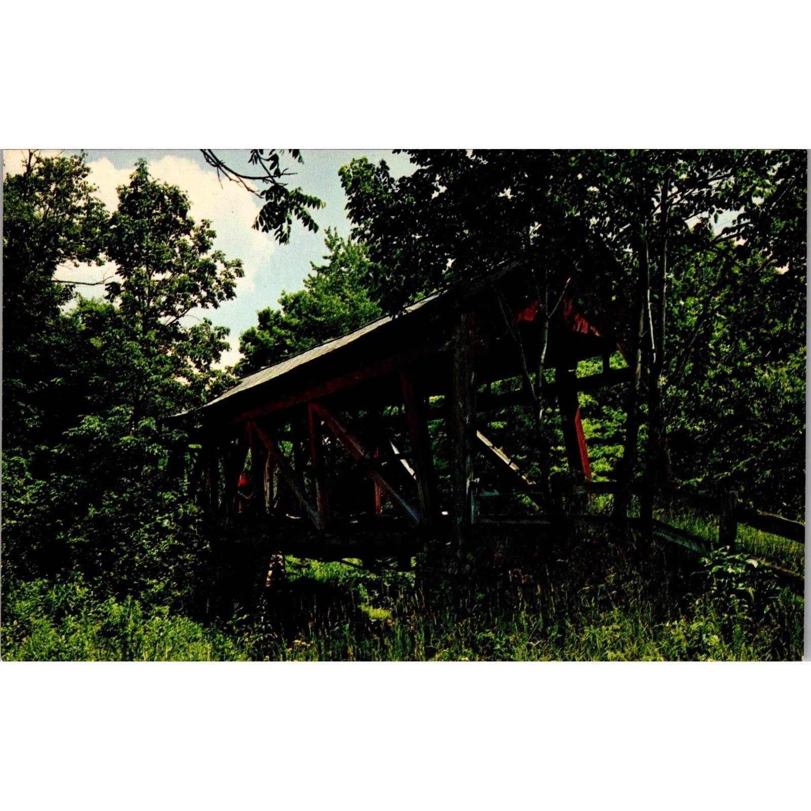 Covered Bridge Near Stoystown in Pennsylvania Vintage Postcard SP10-1