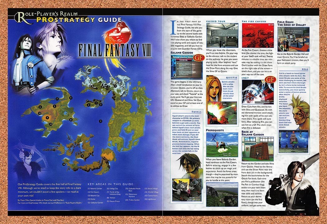 1999 Final Fantasy VIII World Map Original Advertisement / Retro Promo vr4 1999 Final Fantasy VIII World Map Original Advertisement / Retro Promo vr4