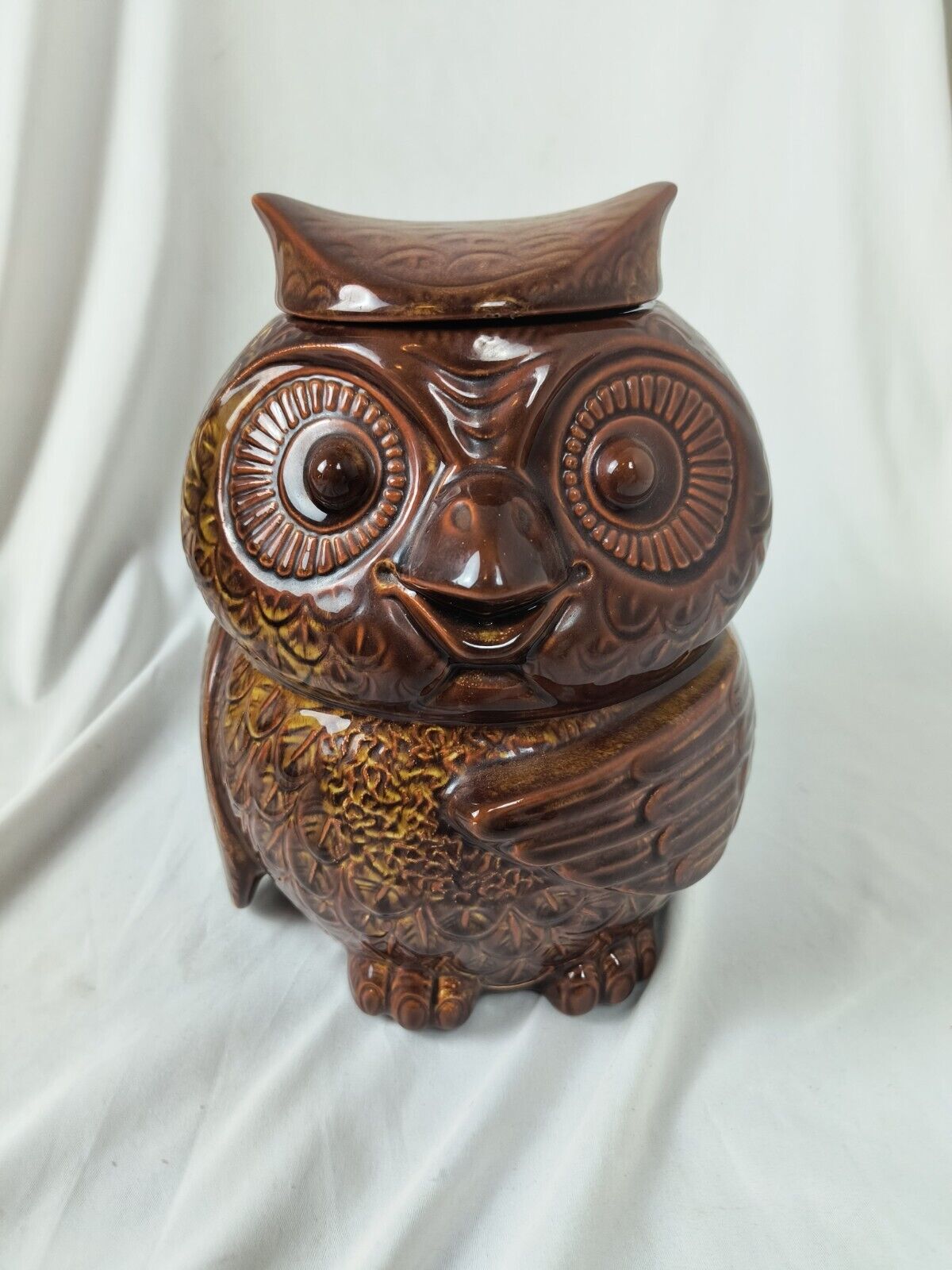Vintage 1960s McCoy Pottery #204 USA Brown Owl Cookie Jar