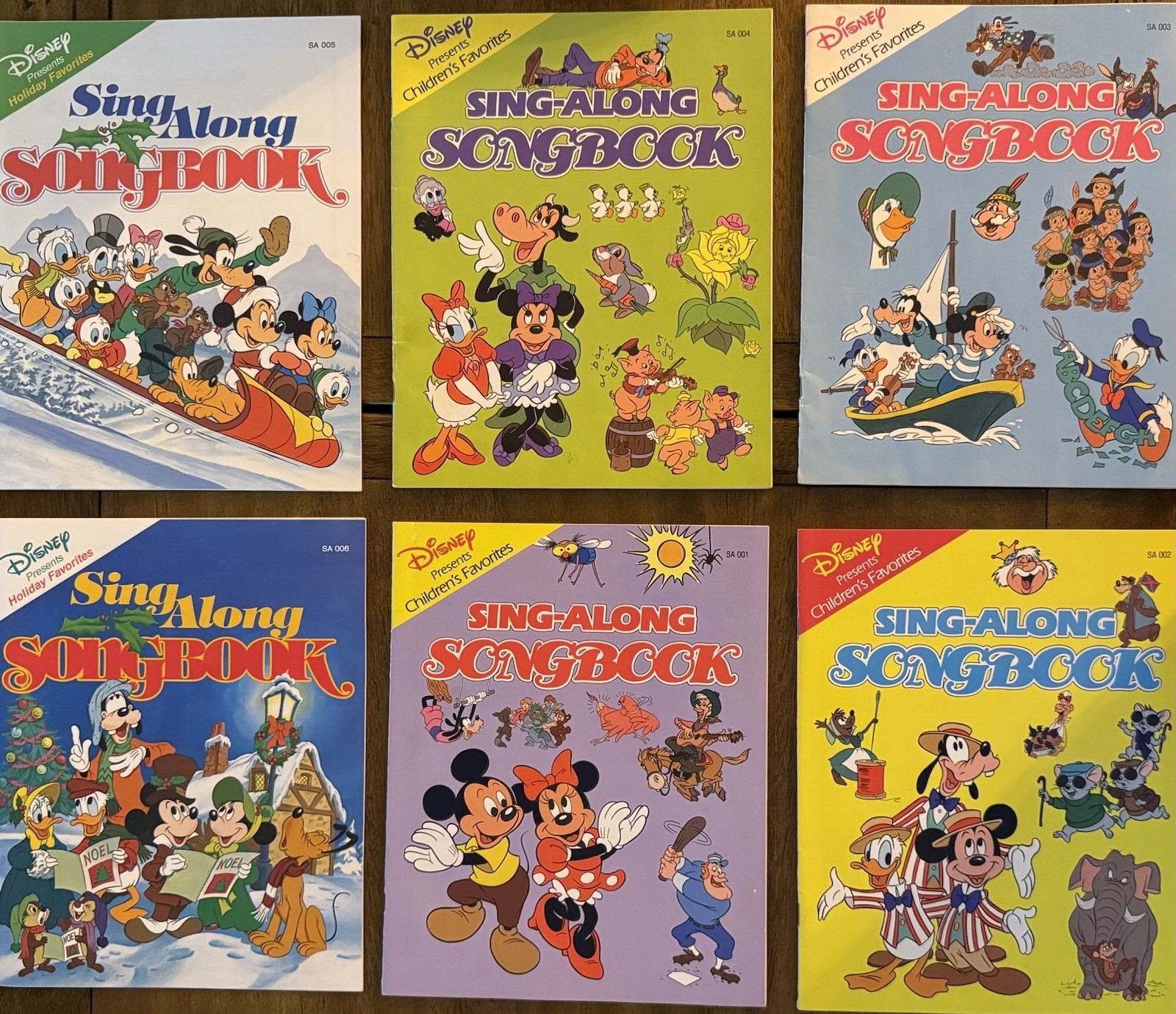 Disney Sing-Along Songbook Lot of 6 Children's Books- Excellent Condition