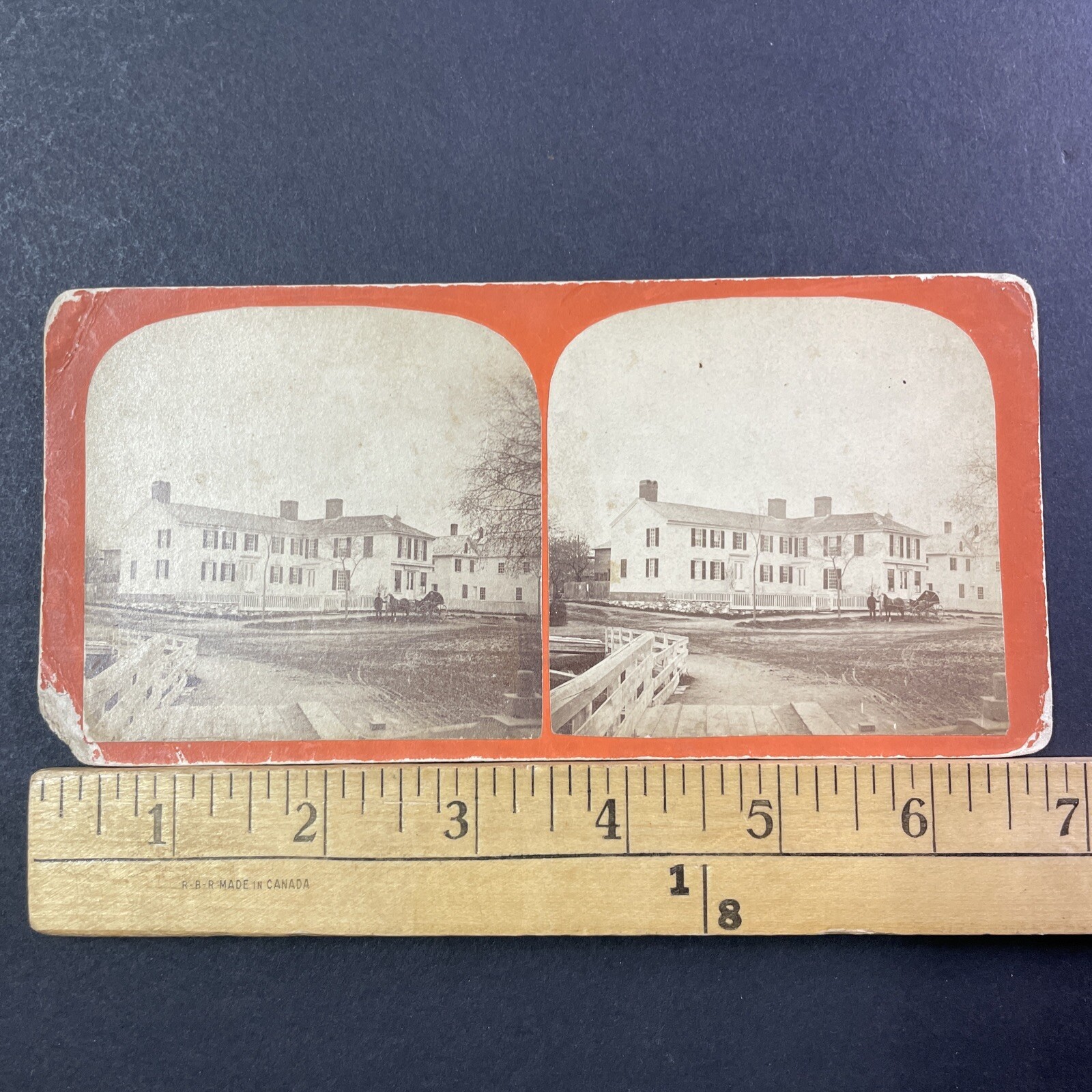 Exeter NH Stereoview William N Hobbs Water Street 1860s Architectural