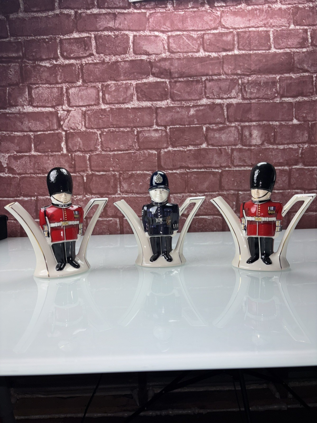 Set of 3 vintage James Sadler Horse Guards and Policeman teapots