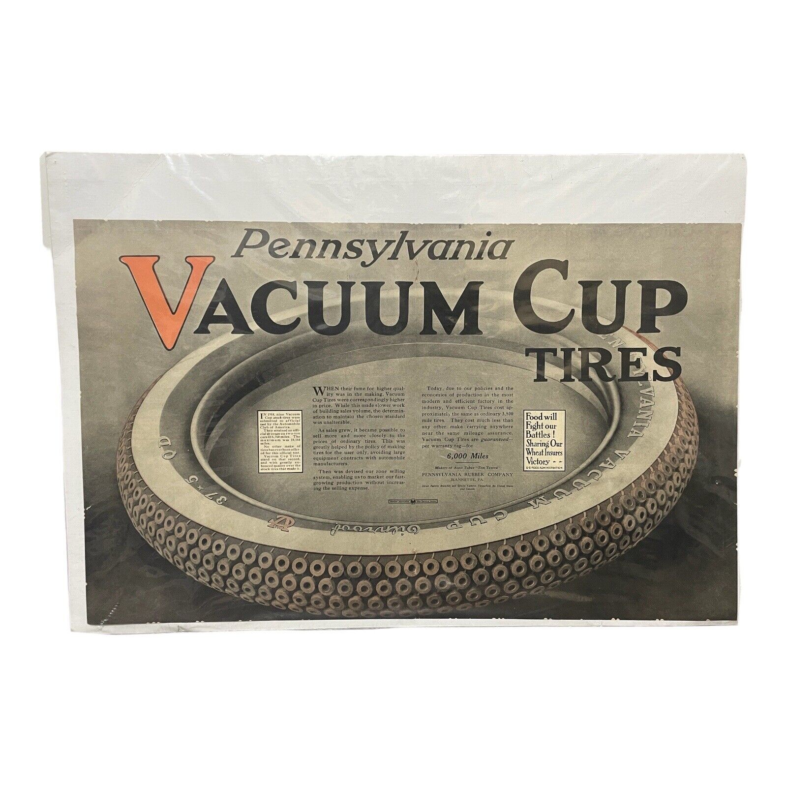 Pennsylvania Vacuum Cup Tires Automobile Car Tire Advertisement 2 Page 1920s