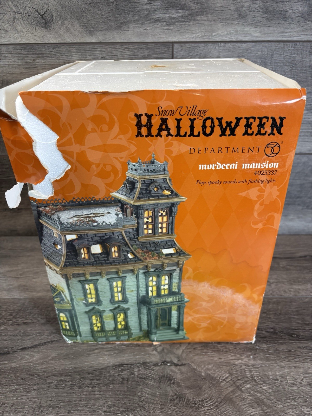 Dept. 56 Halloween Mordecai Mansion NO Light/Sound Unit Original Box Light Added Dept. 56 Halloween Mordecai Mansion NO Light/Sound Unit Original Box Light Added