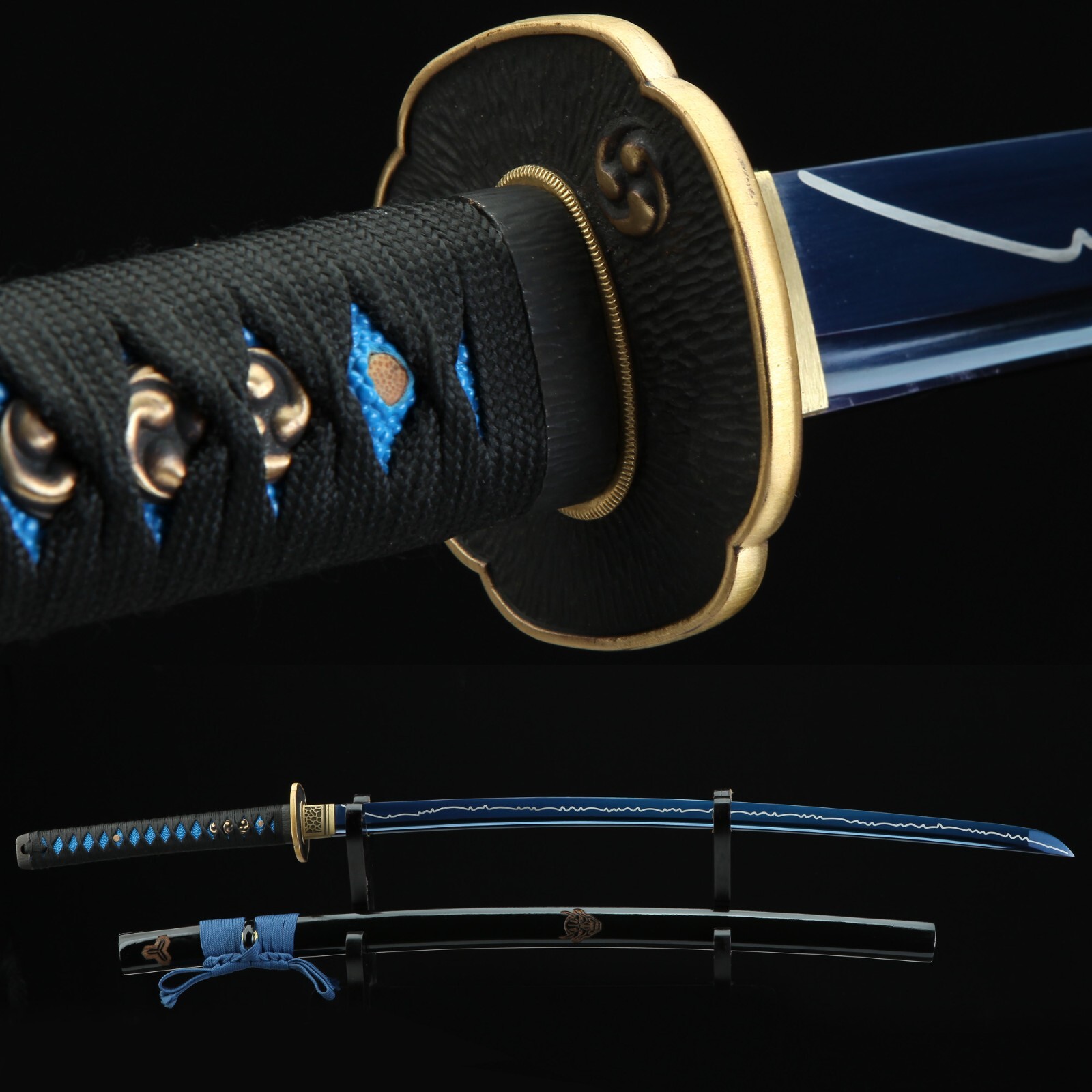 40.6inch Japanese Katana Handmade Clay Tempered T10 Steel Real Hamon Sharp Sword 40.6inch Japanese Katana Handmade Clay Tempered T10 Steel Real Hamon Sharp Sword