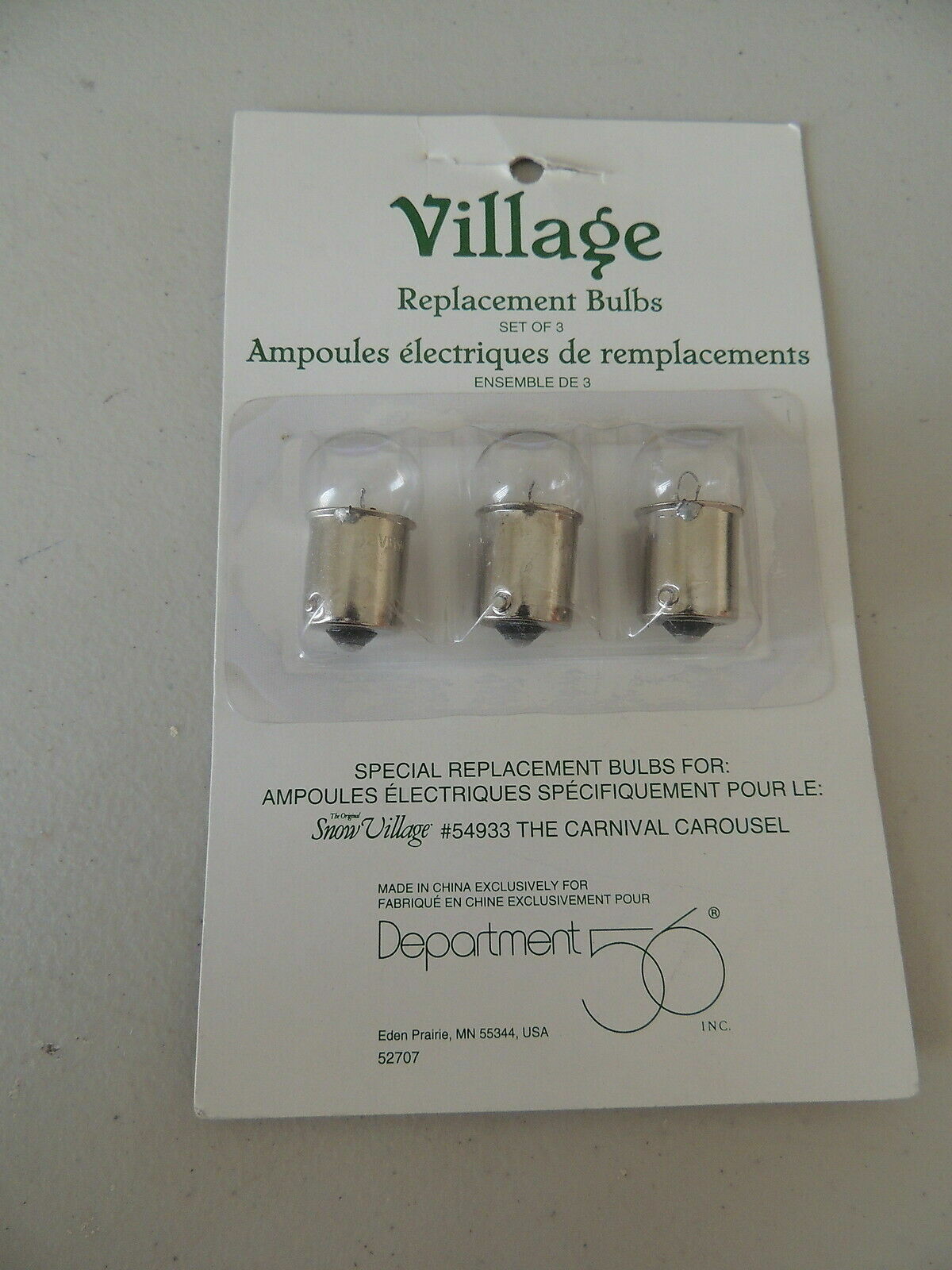 Department 56 Clear Bulbs for Haunted Mansion OR Carnival Carousel #52708/52707