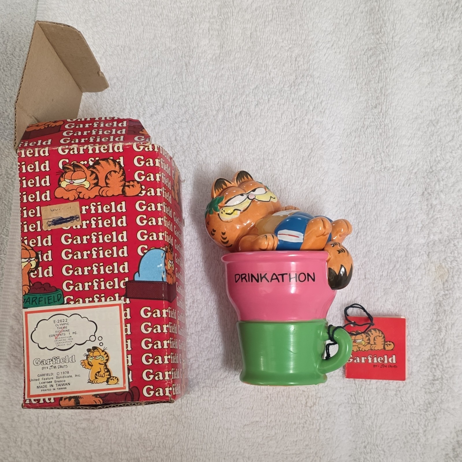 Garfield Drinkathon Vintage Figurine 1978