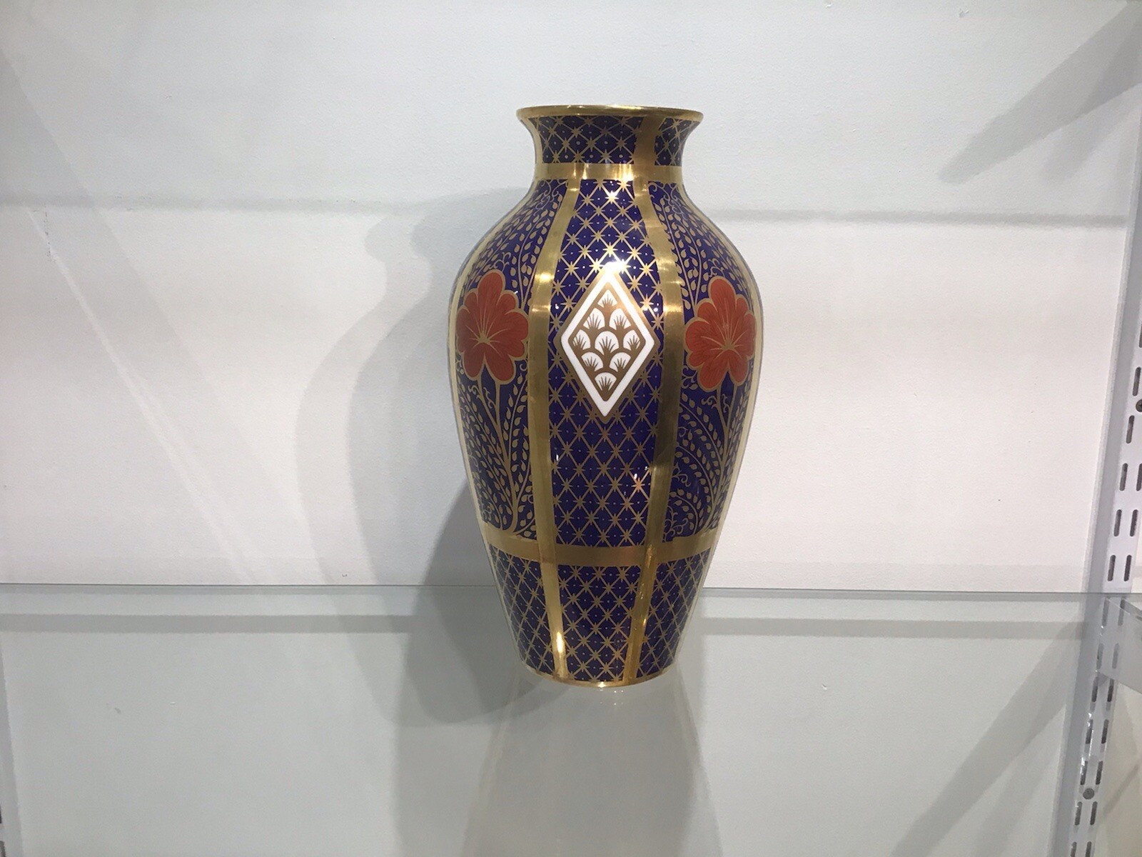  Caverswall English fine bone china romany  Vase Blue gold red