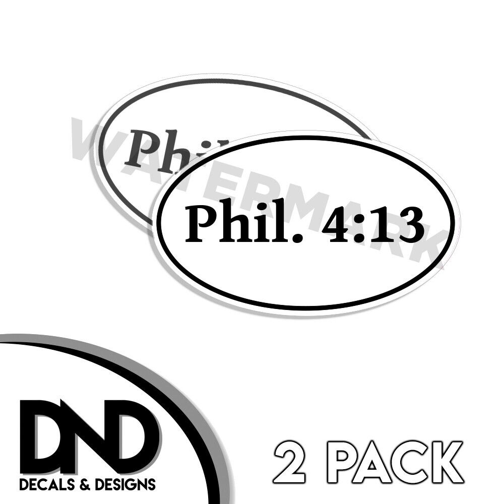 Phil. 4:13 Oval Sticker Christian scripture bible verse decals - 2 Pack 5\