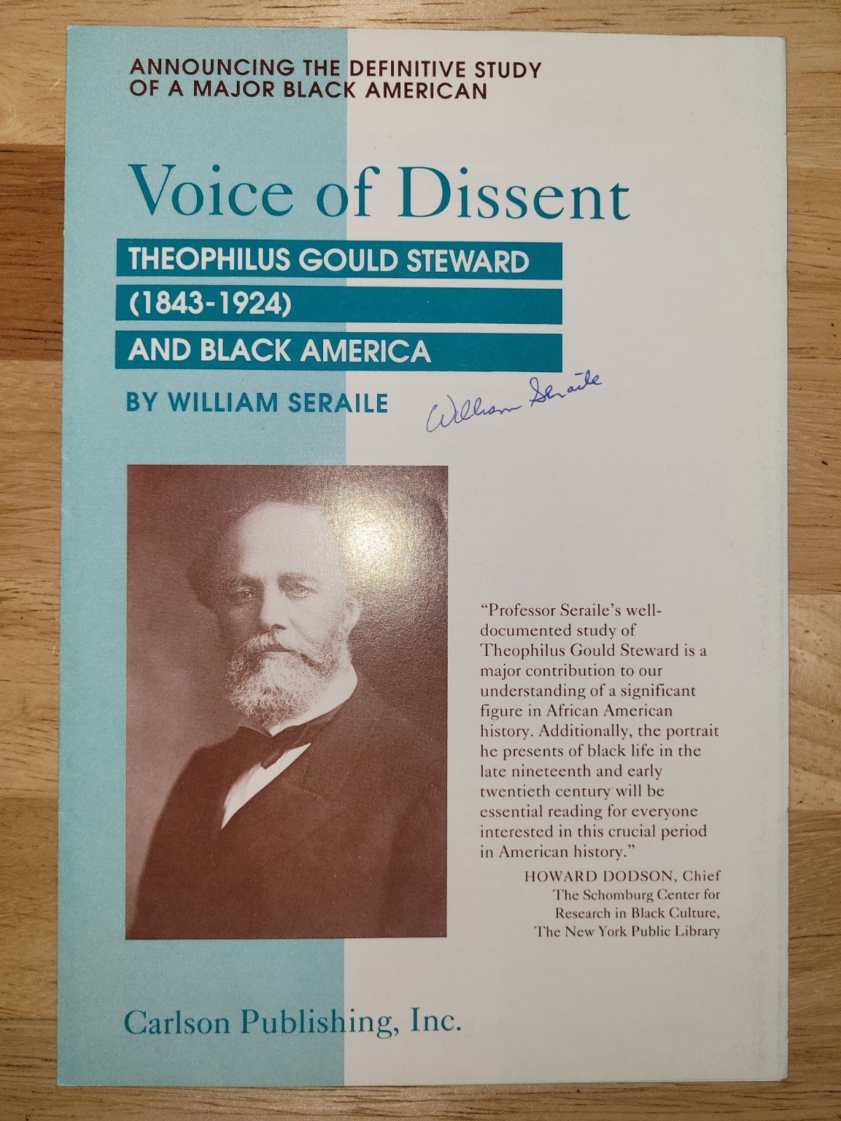 TERRELL COLLECTION | SIGNED Academic Ephemera SIGNED Publisher’s Brochure – Voic