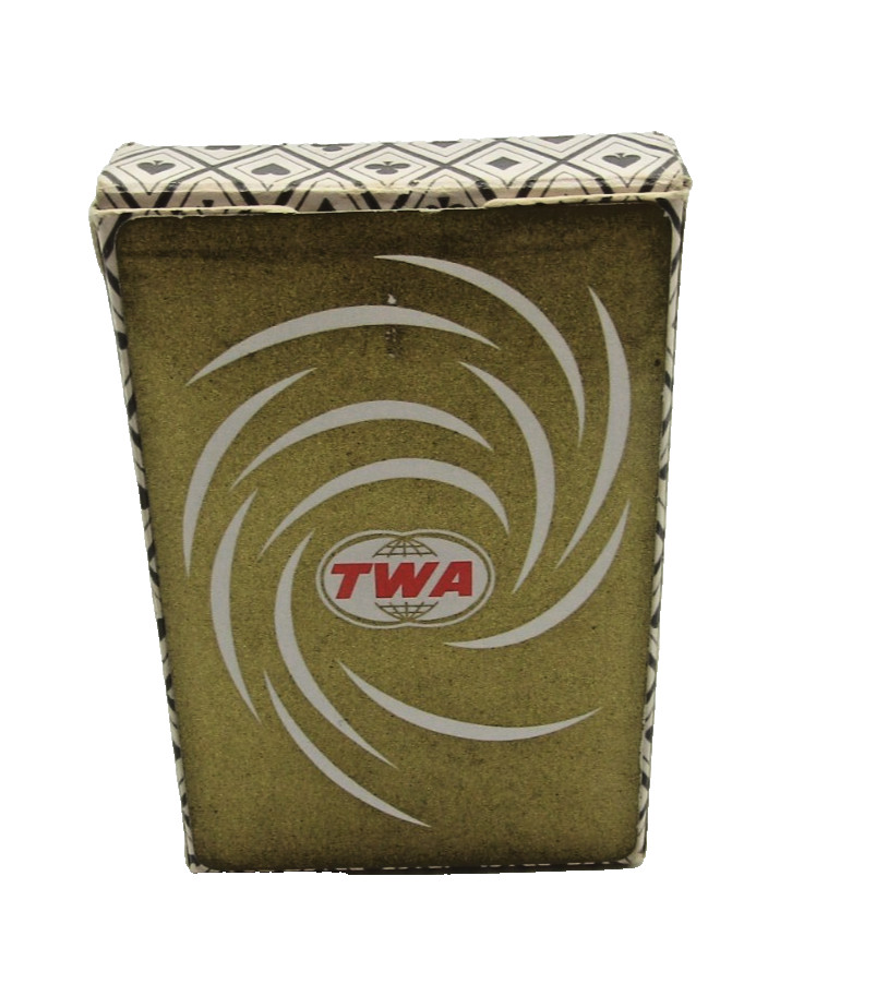 Vtg Retro Souvenir TWA BRIDGE Gold Airline Deck Playing Cards