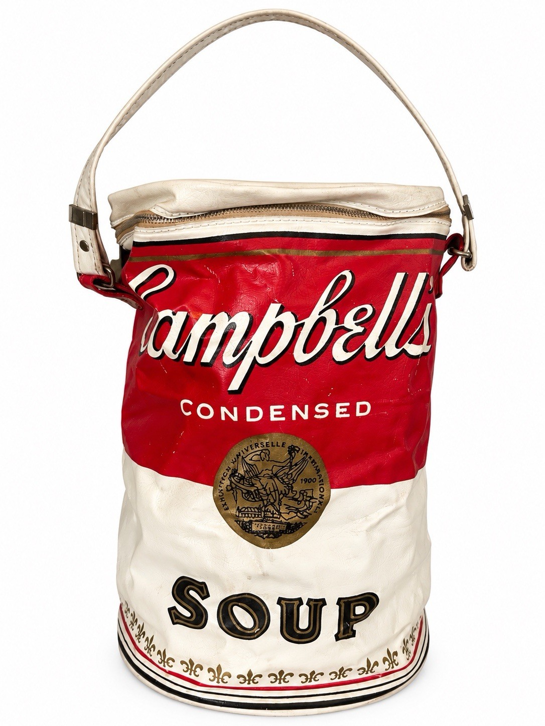 Vintage 70s Campbell\'s Soup Can Vinyl Cooler Tote Bag MCM Pop Bearse Mfg 12”