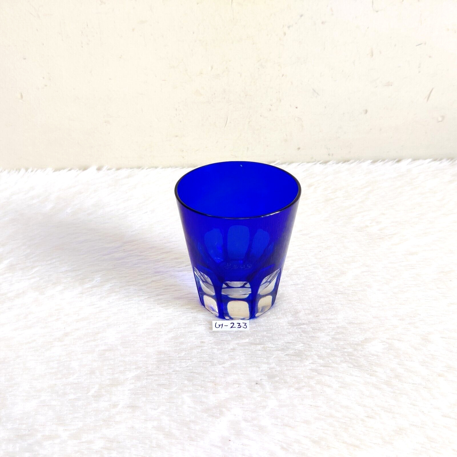 Vintage Cobalt Blue Glass Tumbler Barware Collectible Rare Decorative GT227