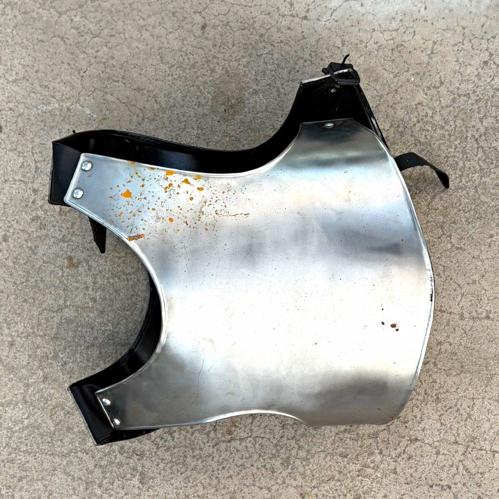 Medieval Steel Chest Armor Breastplate Cuirass, Decorative Repro Silver/Black Medieval Steel Chest Armor Breastplate Cuirass, Decorative Repro Silver/Black