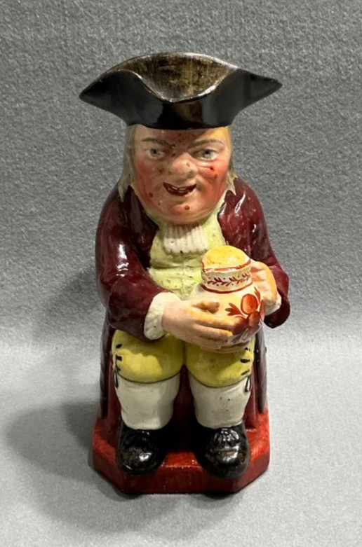 AUTHENTIC ANTIQUE c1790 RALPH WOOD STAFFORDSHIRE PRATTWARE PEARLWARE TOBY JUG