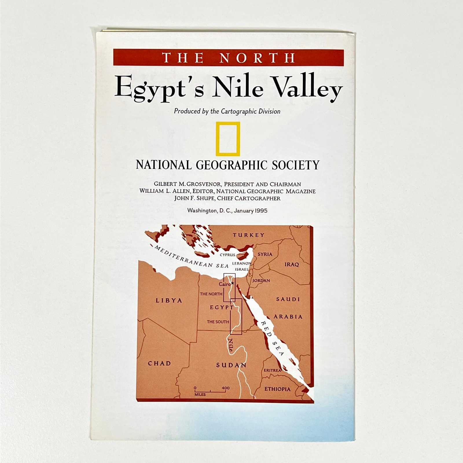 Vintage 1995 National Geographic Egypt's Nile Valley Map Pyramids Karnak Giza