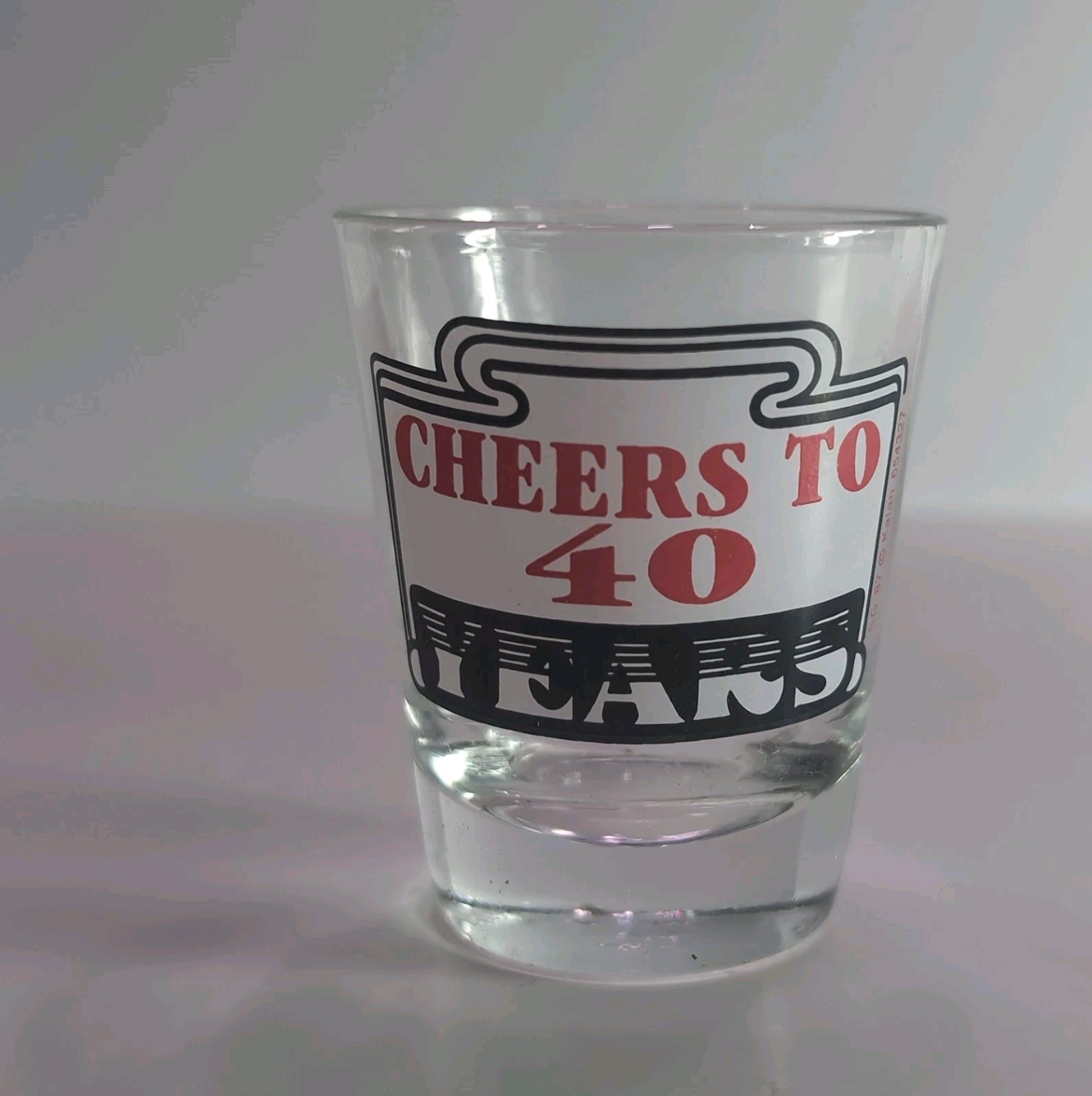Cheers to 40 Years Clear Painted Glass Shot Glass Anniversary Barware Decorated