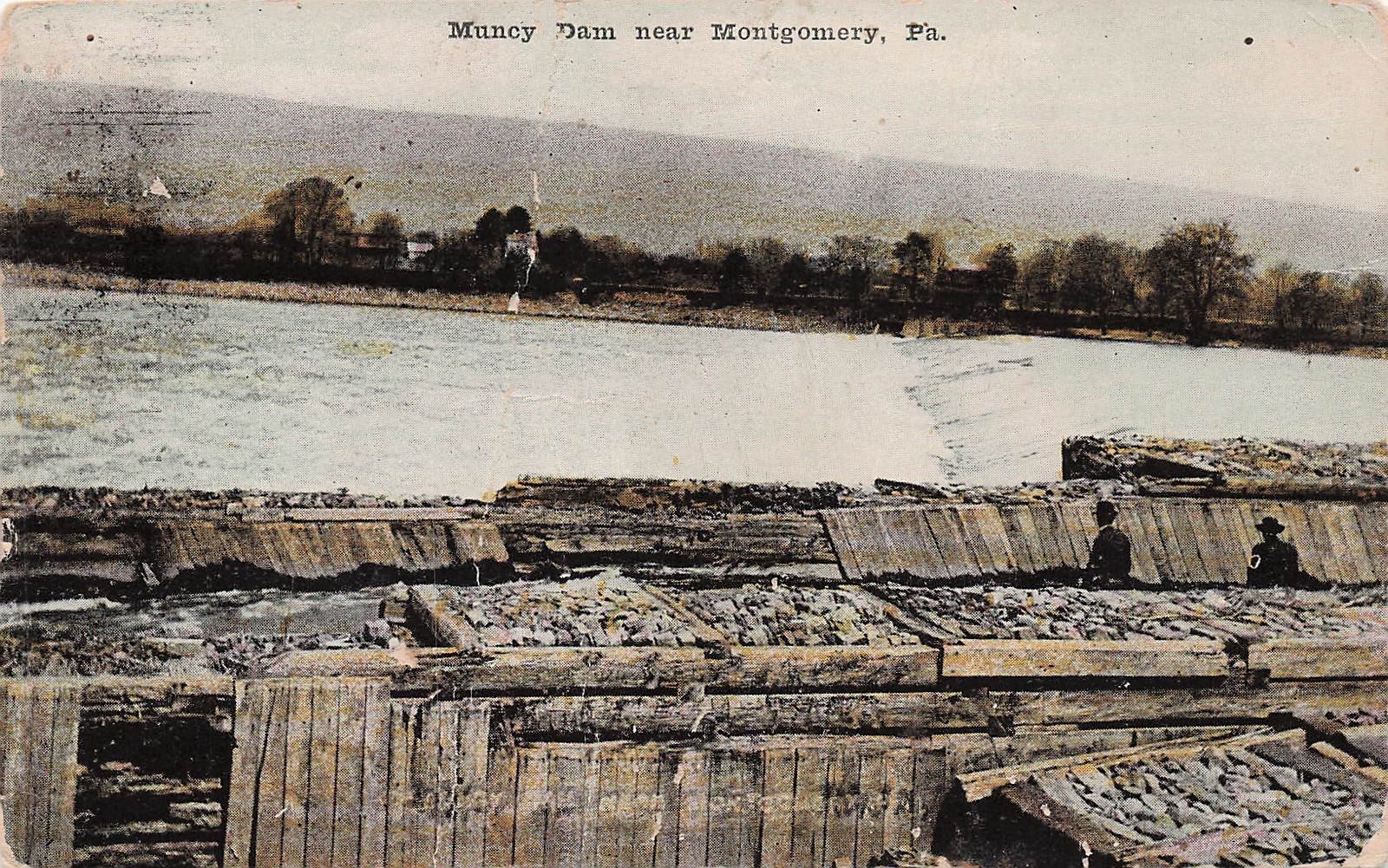 Montgomery PA Pennsylvania Muncy Dam Susquehanna River Vtg Postcard 7A