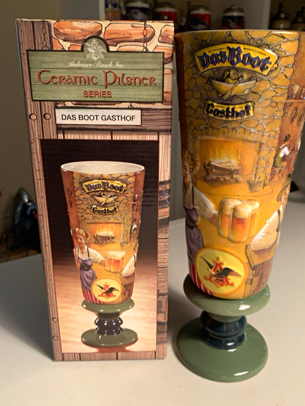 Budweiser Ceramic Pilsner Series “Das Boot Gasthof” Beer Glass/Stein w/ Box