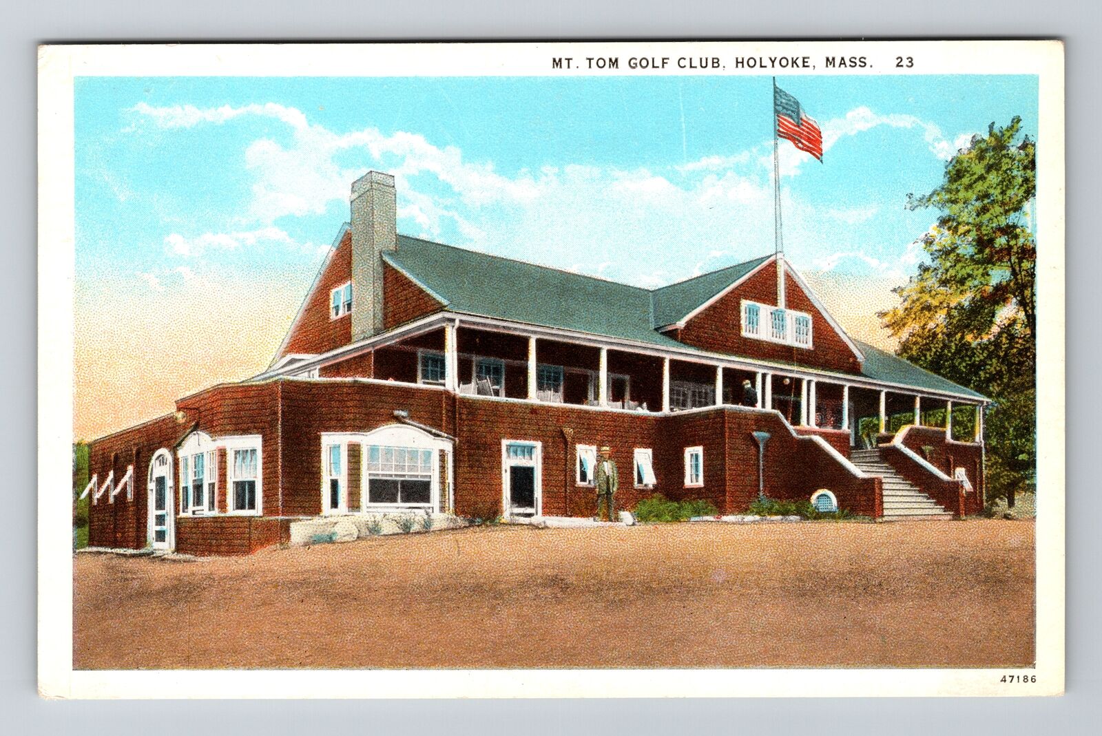 Holyoke, MA-Massachusetts, Mt. Tom Golf Club c1930 Antique, Vintage Postcard