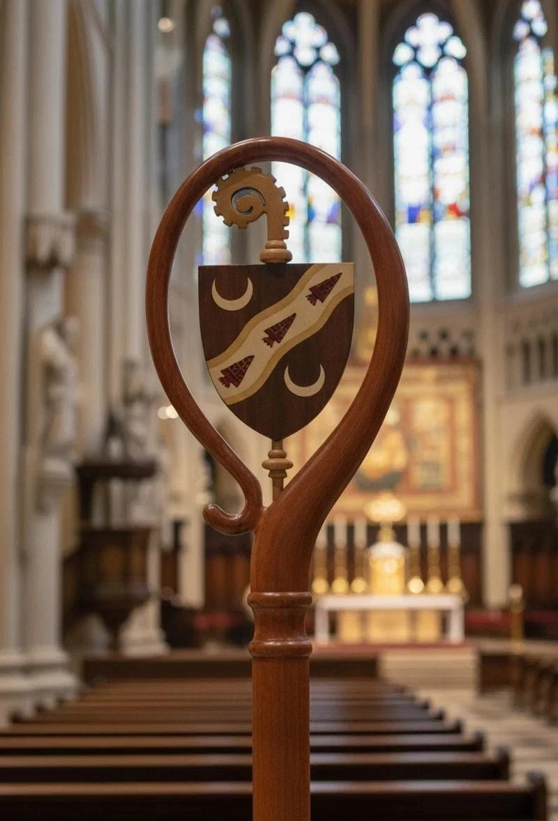 Wood CROZIER Polish Staff Crosier Bishop Quality Craftsmanship, 72\