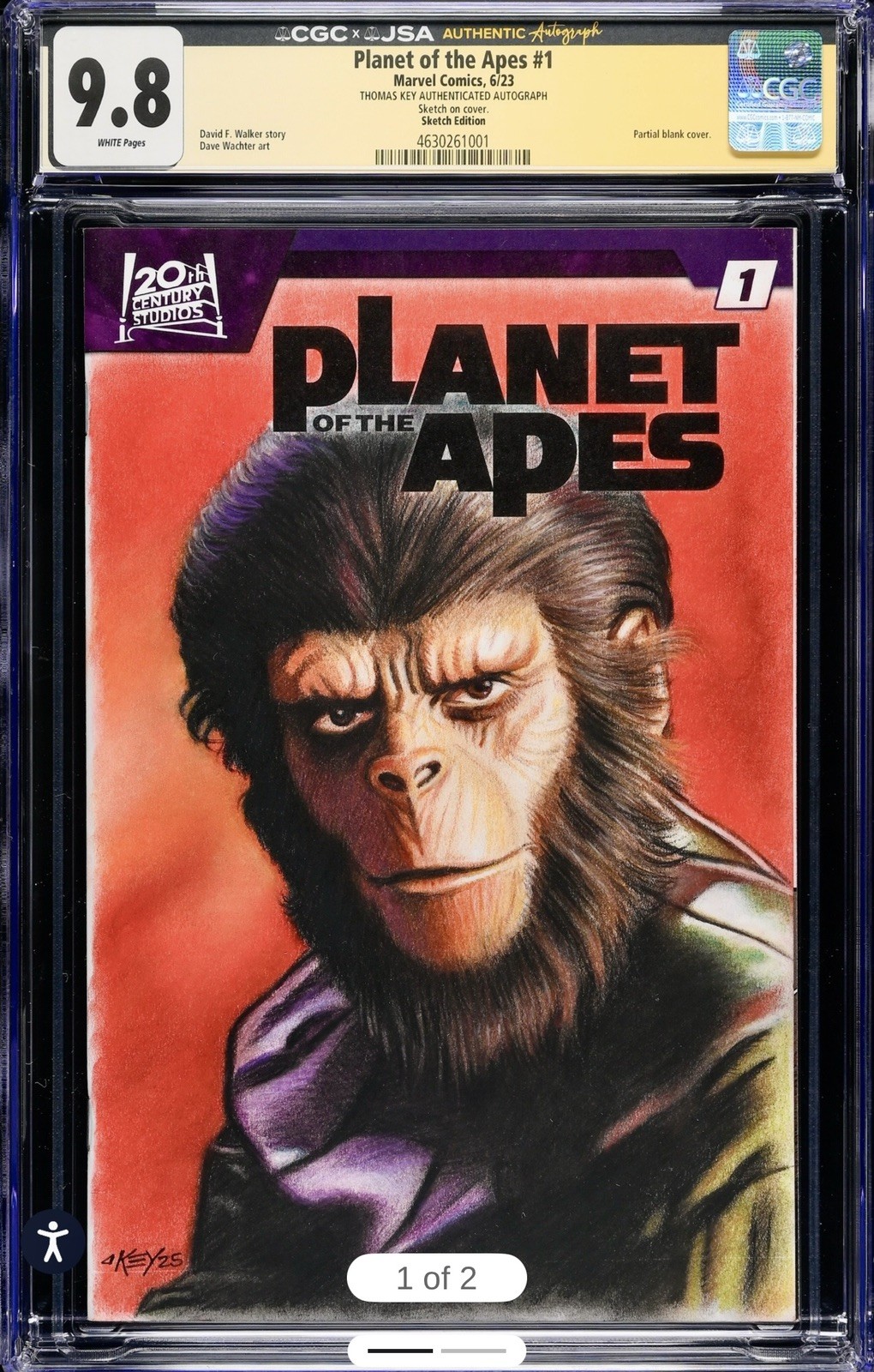 Planet of the Apes #1 Custom Sketch Variant (Marvel, 2023) Cornelius CGC 9.8 🔥 Planet of the Apes #1 Custom Sketch Variant (Marvel, 2023) Cornelius CGC 9.8 🔥