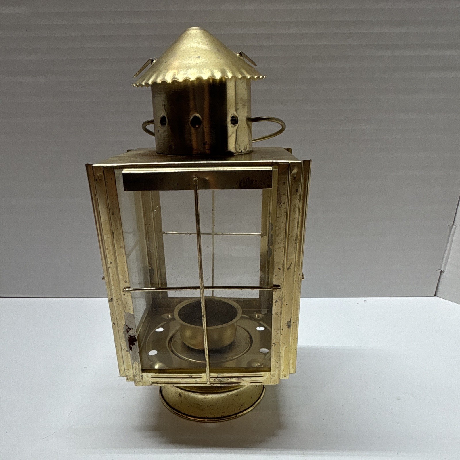 Vintage Nautical Brass Cargo Ship Lantern - Great Britain 1939 Style Decoration