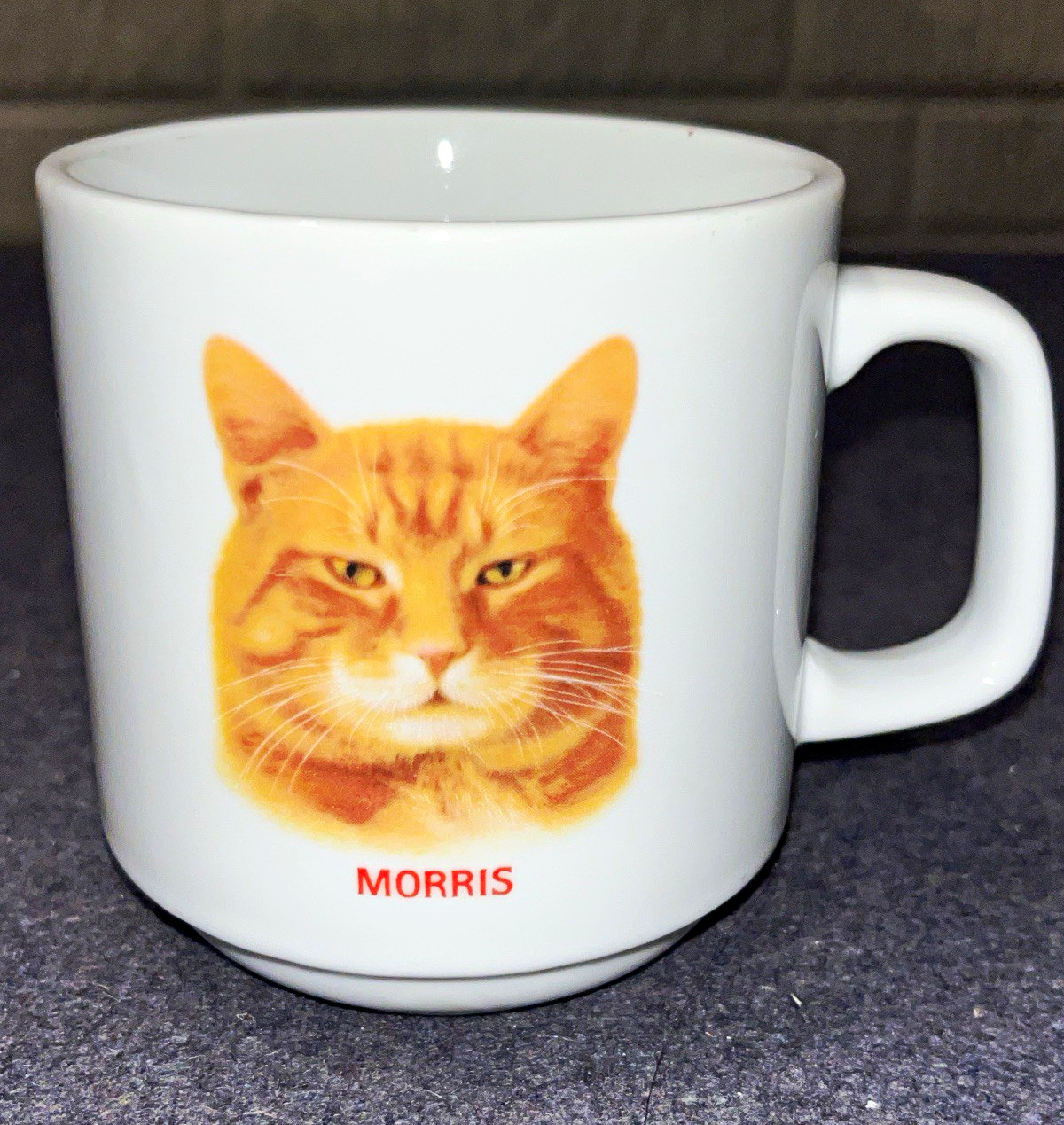Morris the Cat Papel Marked Ceramic Mug Cup Orange Tabby Cat from 9Lives
