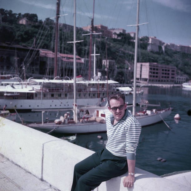 Prince Rainier of Monaco in Monte Carlo harbour 1958 Historic Old Photo