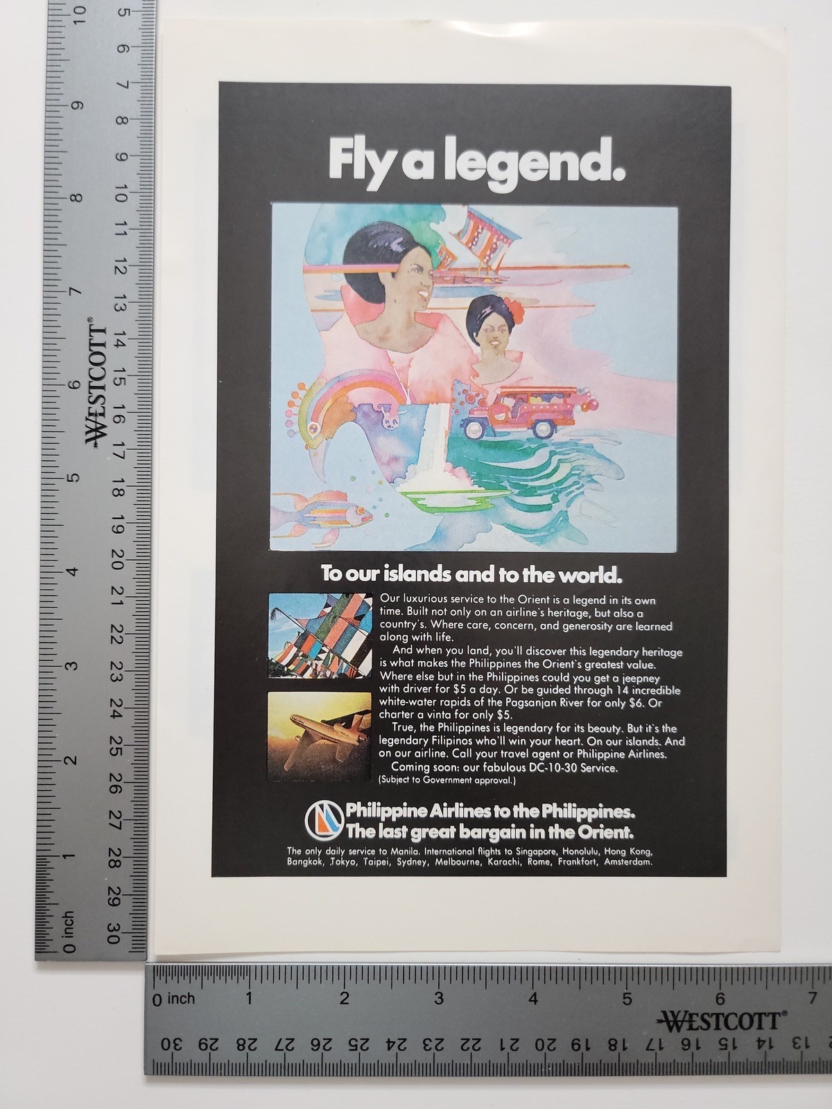 Philippine Airlines Fly A Legend Vintage Travel Ephemera Print Ad