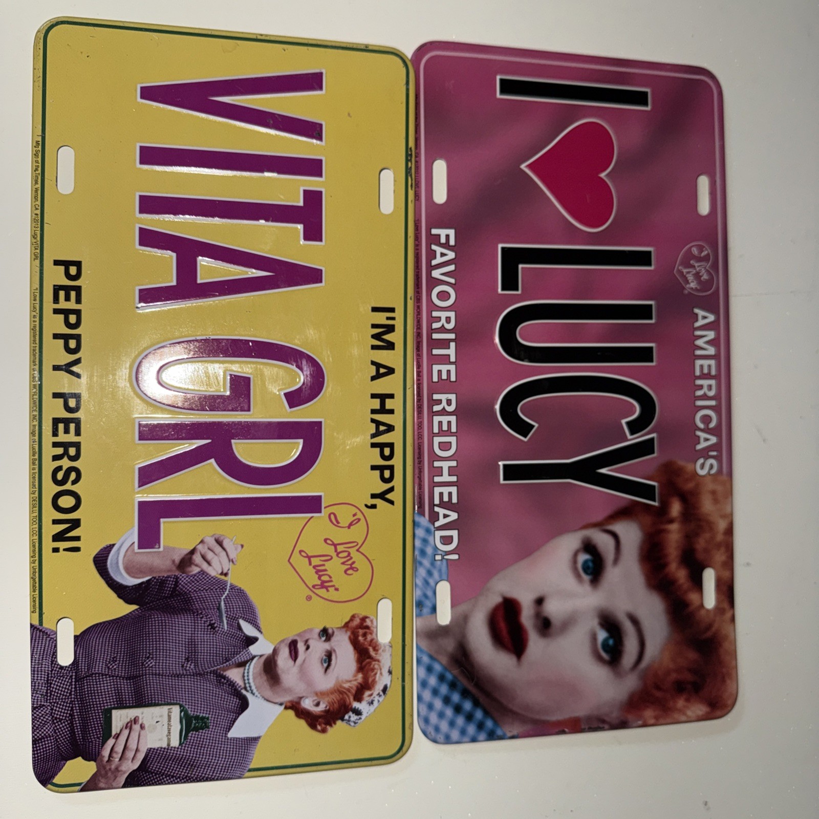 Two I Love Lucy License Plates