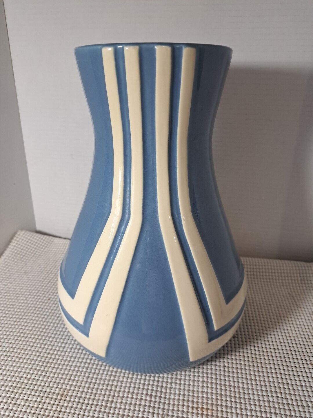 Large Art Deco Aztec Style Ceramic Vase ~12\
