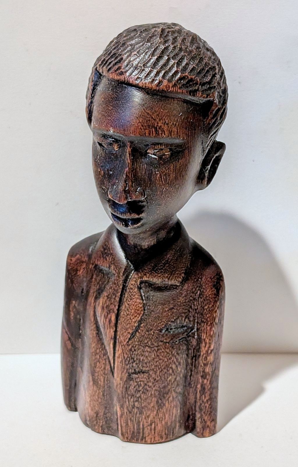 VTG African Tribal Art Hand Carved Wood Statue Male Figurine Bust