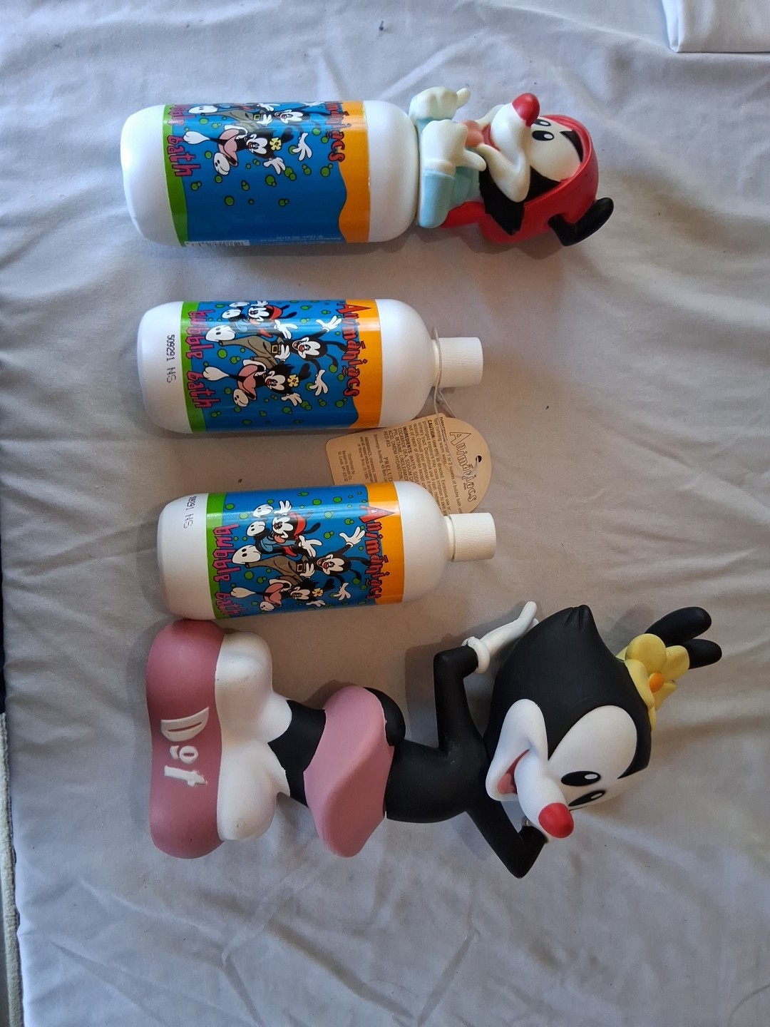 Animaniacs Bubble Bath Wakko 1995 Warner Bros Dot Shampoo 3 Bubbke Bath Bottles